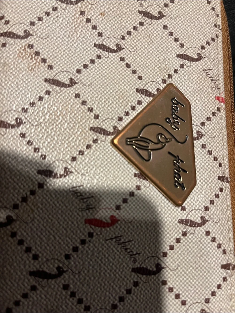 Baby Phat Beige and Brown Patterned Wristlet Wallet